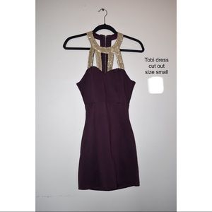 Cut out purple formal dress